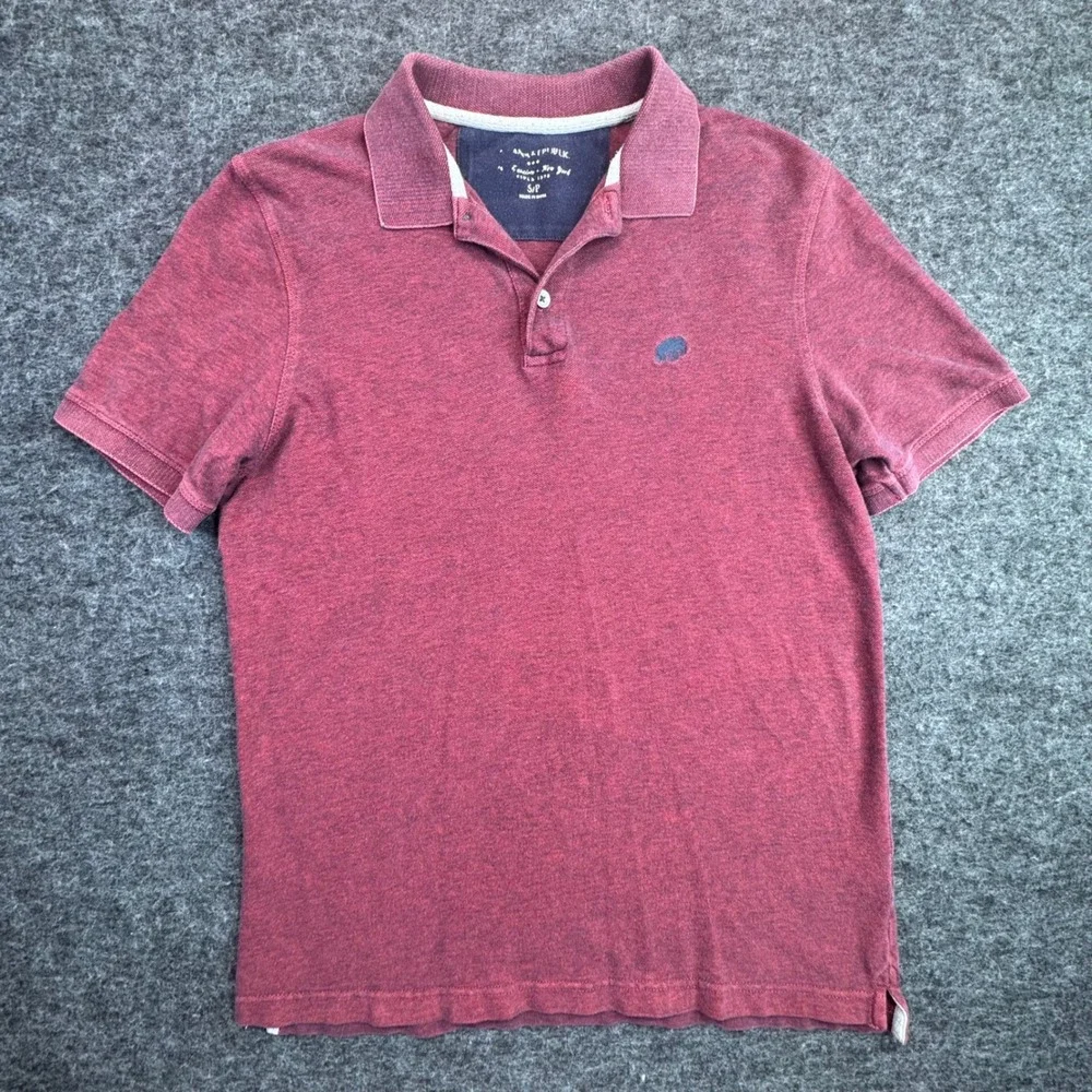 Banana Republic Polo Shirt Mens S Red New Birdseye Short Sleeve Elephant Logo